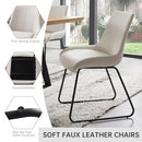 ZckyCine Modern mid-Century Dining Table Dining Table and Chairs for 6 Rectangular Wooden Dining Table Expandable Dining Table Space-Saving Multifunctional Dining Table (Table+6 Brown Chairs)