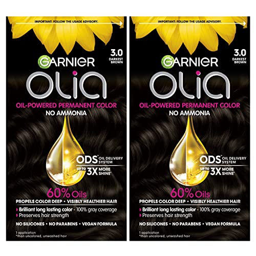 Garnier Hair Color Olia Ammonia-Free Brilliant Color Oil-Rich Permanent Hair Dye, 6.0 Light Brown, 1 Count (Packaging May Vary)