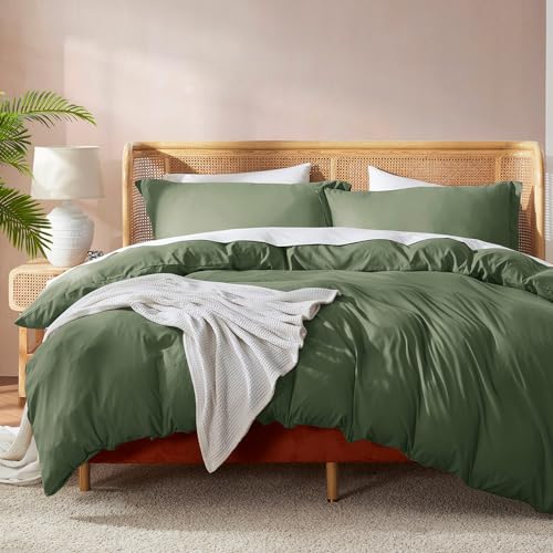 Nestl Twin Duvet Cover - Soft Double Brushed Light Sage Duvet Cover Twin/Twin XL, 2 Piece, with Button Closure, Duvet Cover 68x90 inches