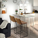 Waleaf Dining Chairs,Faux Leather Dining Chairs Set of 2,18 Inch Kitchen Dining Room Chairs with Backrest and Metal Leg,Mid Century Modern Armless Chair,Upholstered Seat