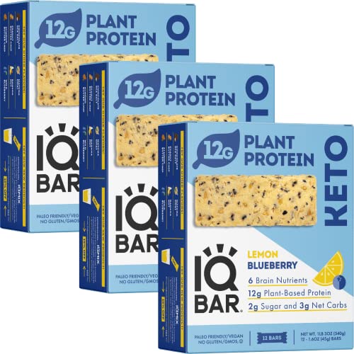 IQBAR Brain and Body Keto Protein Bars - Chocolate Lovers Variety Keto Bars - 12-Count Energy Bars - Low Carb Protein Bars - High Fiber Vegan Bars and Low Sugar Meal Replacement Bars - Vegan Snacks