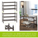 BMOSU 2-Tier Bamboo Shoe Rack Premium Stackable Shoe Shelf Storage Organizer for Hallway Closet Living Room Entryway Organizer (Natural Bamboo)