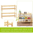 BMOSU 2-Tier Bamboo Shoe Rack Premium Stackable Shoe Shelf Storage Organizer for Hallway Closet Living Room Entryway Organizer (Natural Bamboo)