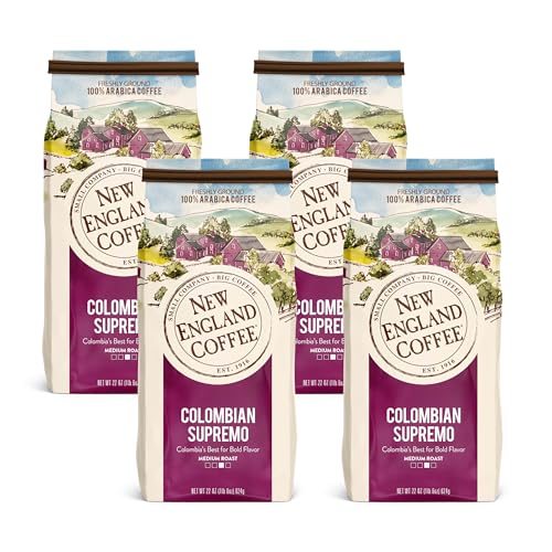 New England Coffee Hazelnut Crème Medium Roast Ground Coffee, 22oz Bag (Pack of 1)