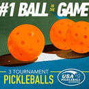Franklin Sports Outdoor- X-40 Pickleball Balls - USA Pickleball (USAPA) Approved - 3 Pack Outside Pickleballs - Optic Yellow - US Open Ball