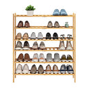 BMOSU 2-Tier Bamboo Shoe Rack Premium Stackable Shoe Shelf Storage Organizer for Hallway Closet Living Room Entryway Organizer (Natural Bamboo)