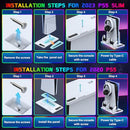 PS5/PS5 Slim Stand and Cooling Station with Controller Charging Station for PlayStation 5 Slim&Standard Disc/Digital Console, 10 RGB Light PS5 Cooler Accessories Incl 3 Levels Cooling Fan/USB Hub