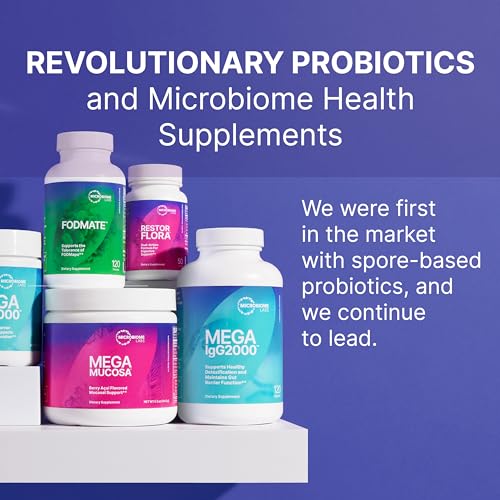 Microbiome Labs MegaSporeBiotic Probiotics for Women & Men - Spore Based Probiotic Nutritional Supplements for Digestive & Gut Health Support - Shelf Stable & Travel-Friendly (60 Capsules)