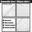 Hotel Style Cotton Shower Curtain with Snap-in Fabric Liner, Mesh Window Top, Honeycomb Waffle Weave Cotton Blend Fabric, Washable, White, 72x72 Inches