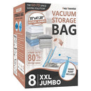 20 Pack Vacuum Storage Bags, Space Saver Bags (4 Jumbo/4 Large/4 Medium/4 Small/4 Roll) Compression for Comforters and Blankets, Sealer Clothes Storage, Hand Pump Included