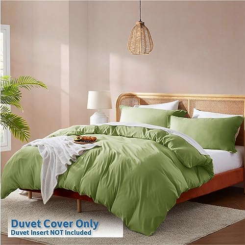 Nestl Twin Duvet Cover - Soft Double Brushed Light Sage Duvet Cover Twin/Twin XL, 2 Piece, with Button Closure, Duvet Cover 68x90 inches