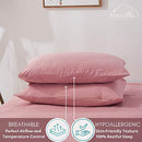 ALAZURIA Bedding Duvet Cover 2 Piece Set - Super Soft Prewashed, Duvet Covers Twin with Zipper Closure & 4 Corner Ties (1 Duvet Cover + 1 Pillow Case) Terracotta Pastel, Twin