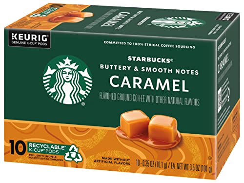 Starbucks K-Cup Coffee Pods—Caramel Flavored Coffee—100% Arabica—1 box (40 pods)