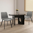 CangLong Modern ‎Faux Leather Dining Chairs, PU Cushion Seat Back，Metal Legs for Kitchen Dining Room Side Chair, Set of 2, Brown