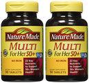 Nature Made Multivitamin For Her 50+ with No Iron, Womens Multivitamin for Daily Nutritional Support, Multivitamin for Women, 90 Tablets, 90 Day Supply