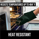 Gorilla Grip Heat and Slip Resistant Silicone Oven Mitts Set, Soft Cotton Lining, Waterproof, BPA-Free, Long Flexible Thick Gloves for Cooking, Kitchen Mitt Potholders, 12.5 in, Black