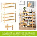 BMOSU 2-Tier Bamboo Shoe Rack Premium Stackable Shoe Shelf Storage Organizer for Hallway Closet Living Room Entryway Organizer (Natural Bamboo)