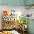 BMOSU 2-Tier Bamboo Shoe Rack Premium Stackable Shoe Shelf Storage Organizer for Hallway Closet Living Room Entryway Organizer (Natural Bamboo)