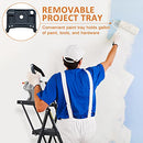 HBTower 3 Step Ladder, Folding Step Stool with Wide Anti-Slip Pedal, 500lbs Sturdy Steel Ladder, Convenient Handgrip, Lightweight, Portable Steel Step Stool, Black