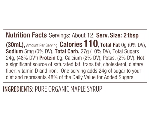 Butternut Mountain Farm Pure Vermont Maple Syrup, Grade A, Amber Color, Rich Taste, All Natural, Easy Pour Jug, 32 Fl Oz, 1 Qt