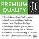 FGO Organic Green Tea, Eco-Conscious Tea Bags, 100 Count