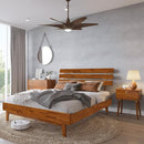 Bme Caden Solid Wood Nightstand/Side Table/End Table, Fully Assembled, with 1-Drawer for Mid Century Bedroom and Living Room, Caramel