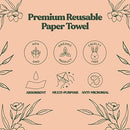 FEBU Reusable Paper Towels Washable | 5 Pack Japanese Pattern Swedish Dish Towels | Swedish Dishcloths for Kitchen | Non-Scratch Cellulose Sponge Cloths | No Odor, Biodegradable, Swedish Cloths