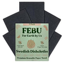 FEBU Reusable Paper Towels Washable | 5 Pack Japanese Pattern Swedish Dish Towels | Swedish Dishcloths for Kitchen | Non-Scratch Cellulose Sponge Cloths | No Odor, Biodegradable, Swedish Cloths