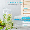 DOQAUS Ice Cube Tray with Lid and Bin, 4 Pack Silicone Plastic Ice Cube Trays for Freezer with Ice Box, Ice Trays with Ice Container, Stackable Ice Tray with Storage Ice Bucket,Ice Tong,Ice Scoop