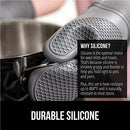 Gorilla Grip Heat and Slip Resistant Silicone Oven Mitts Set, Soft Cotton Lining, Waterproof, BPA-Free, Long Flexible Thick Gloves for Cooking, Kitchen Mitt Potholders, 12.5 in, Black