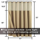 Hotel Style Cotton Shower Curtain with Snap-in Fabric Liner, Mesh Window Top, Honeycomb Waffle Weave Cotton Blend Fabric, Washable, White, 72x72 Inches