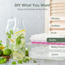 DOQAUS Ice Cube Tray with Lid and Bin, 4 Pack Silicone Plastic Ice Cube Trays for Freezer with Ice Box, Ice Trays with Ice Container, Stackable Ice Tray with Storage Ice Bucket,Ice Tong,Ice Scoop