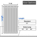 Hotel Style Cotton Shower Curtain with Snap-in Fabric Liner, Mesh Window Top, Honeycomb Waffle Weave Cotton Blend Fabric, Washable, White, 72x72 Inches