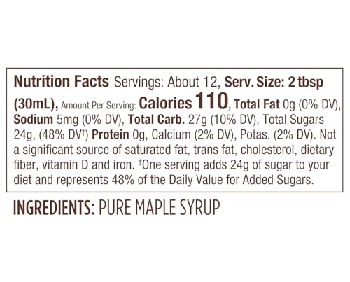 Pure Vermont Maple Syrup, Grade A, Dark Color, Robust Taste, All Natural, Easy Pour, 32 Fl Oz, 1 Qt (Prev Grade B)