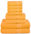 GLAMBURG 8-Piece Towel Set, Contains 2 Oversized Bath Towels 30x54, 2 Hand Towels 16x28, 4 Wash Cloths 13x13 - Quickdry Towel Sets, Ideal for Everyday use, Hotel & Spa - Black