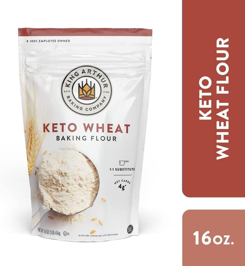 King Arthur, Keto Wheat Flour Blend, Non-GMO Project Verified, 1-to-1 Substitute for All- Purpose Flour, 16 Ounces