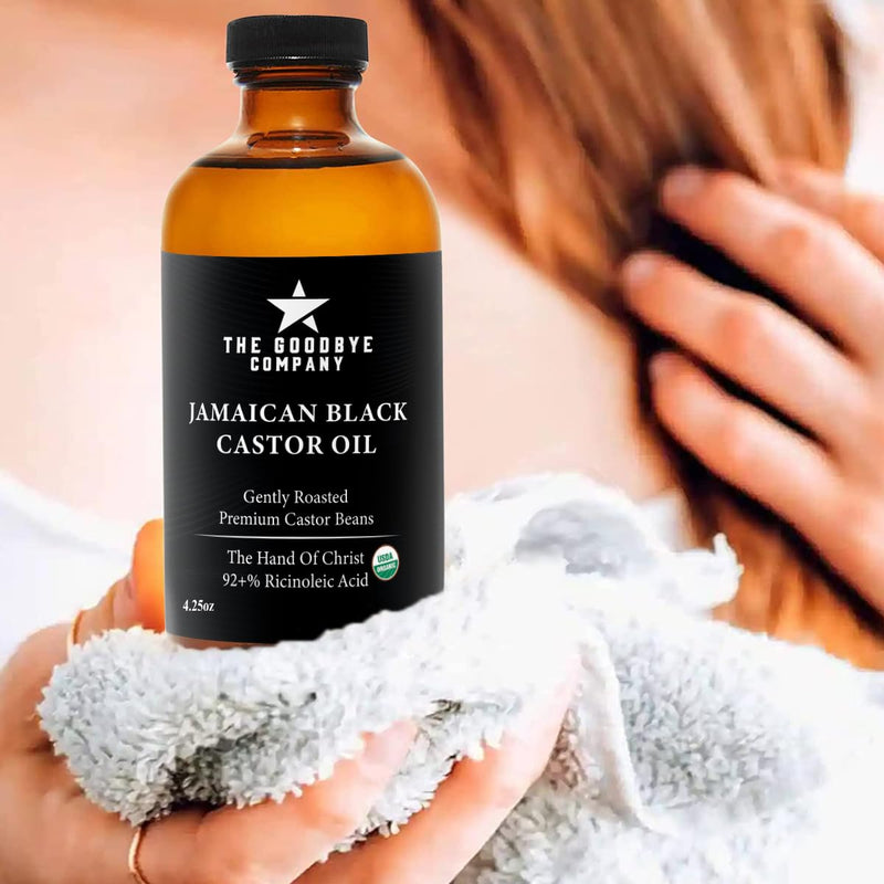 The Goodbye Company Organic Castor Oil – 100% Pure Extra Virgin, Cold-Pressed & Unrefined – Hexane-Free – Nourishing Oil for Healthy Skin, Hair Growth & Eyelashes (250mL)
