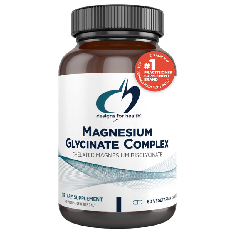 Designs for Health Magnesium Glycinate Complex - Chelated Magnesium Bisglycinate + High Absorption Magnesium Oxide for Heart Health, Immune Support & Bone Strength - Vegan (120 Capsules)