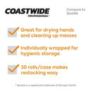 COASTWIDE 2-Ply Kitchen Paper Towels, 85-Sheets Per Roll, 30-Pack, White