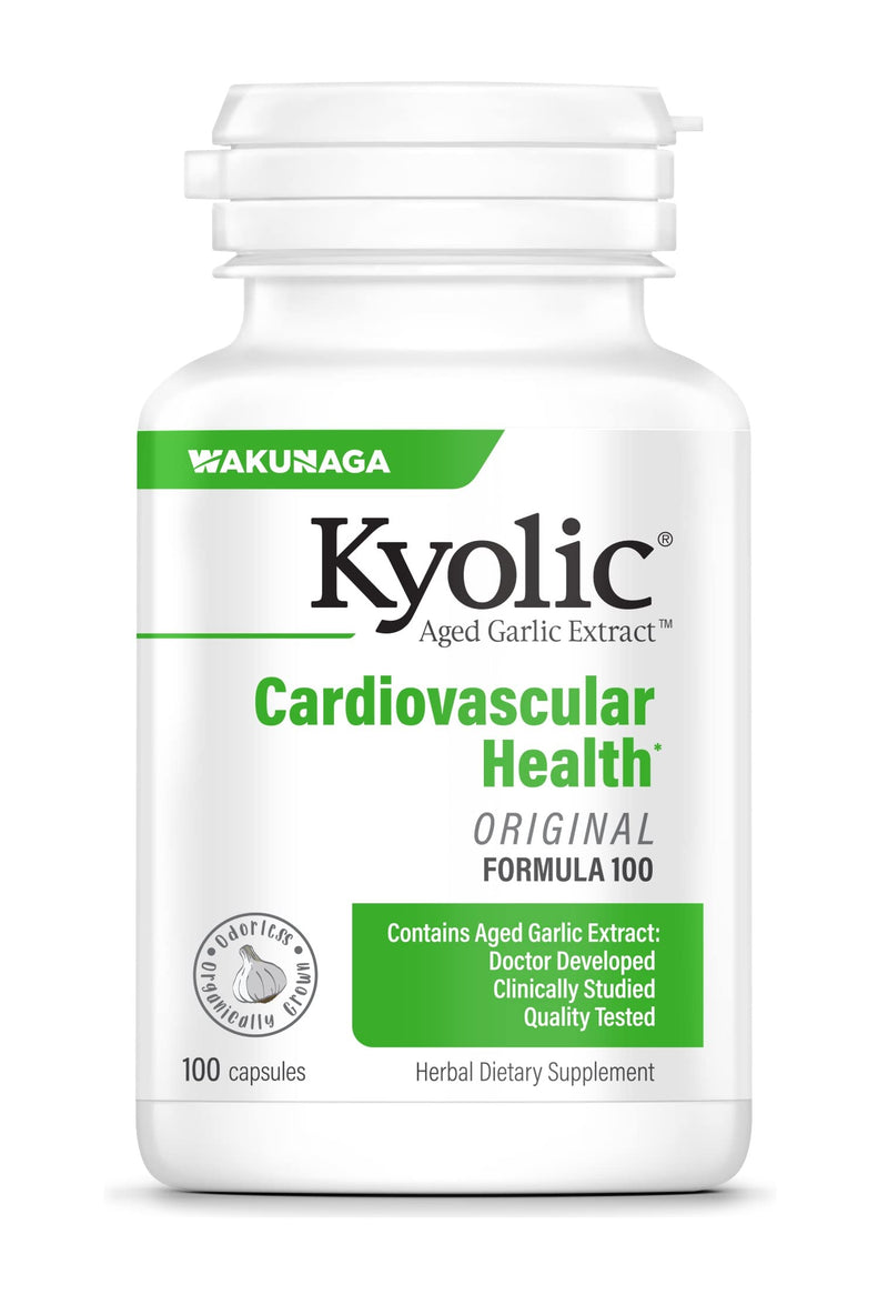 Kyolic Aged Garlic Extract Formula 100, Original Cardiovascular, 200 Capsules (Packaging May Vary)