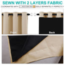 NICETOWN Grey Full Shade Curtain Panels, Pair of Energy Smart & Noise Blocking Out Blackout Drapes for Dining Room Window, Thermal Insulated Guest Room Lined Window Dressing(Gray, 52 x 84 inch)