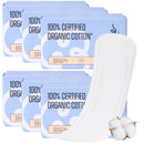 100% Organic Long Panty Liners for Women Long, Ultra Thin Cotton Cover, Long Pantiliners, Light Absorbency, Unscented Barely There Pantie Liners, Individually Wrapped (Long Liner, Size 2, 32ct)