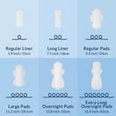 100% Organic Long Panty Liners for Women Long, Ultra Thin Cotton Cover, Long Pantiliners, Light Absorbency, Unscented Barely There Pantie Liners, Individually Wrapped (Long Liner, Size 2, 32ct)