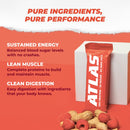 Atlas Protein Bar, 20g Protein, 1g Sugar, Clean Ingredients, Gluten Free (Peanut Butter Raspberry, 12 Count (Pack of 1))