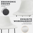 Waleaf Dining Chairs,Faux Leather Dining Chairs Set of 2,18 Inch Kitchen Dining Room Chairs with Backrest and Metal Leg,Mid Century Modern Armless Chair,Upholstered Seat