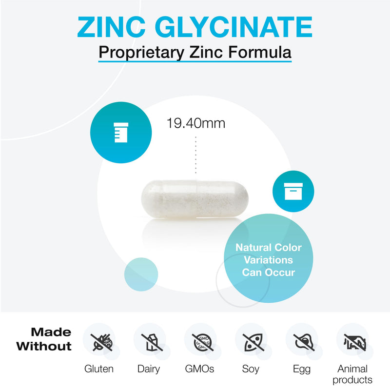 XYMOGEN Zinc Glycinate - 20mg Chelated Zinc Supplement - Zinc Bisglycinate Chelate for Enhanced Absorption - Mineral Supplement for Reproductive + Immune Support (120 Vegan Zinc Capsules)