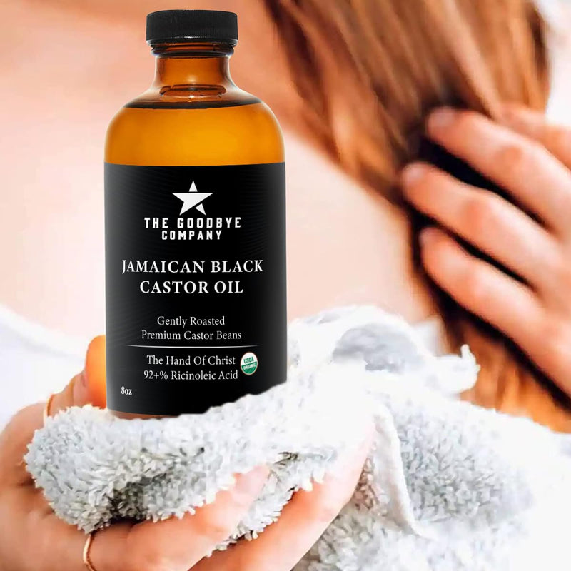 The Goodbye Company Organic Castor Oil – 100% Pure Extra Virgin, Cold-Pressed & Unrefined – Hexane-Free – Nourishing Oil for Healthy Skin, Hair Growth & Eyelashes (250mL)