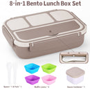 Bento Box Adult Lunch Box, Lunch Containers for Kids Girls Boys with 4 Compartments, Lunchable Food Container with Utensils, Sauce Jar, Muffin Liners, 40 Oz/5 Cup, Microwave & Dishwasher Safe, Navy