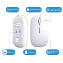 Wireless Bluetooth Mouse, Rechargeable, LED, Silent, Ultra-thin Design (Bluetooth 5.2 and 2.4GHz USB Receiver) | Portable Computer Mouse for Laptops, iPads, MacBooks and Apple Devices (Black)