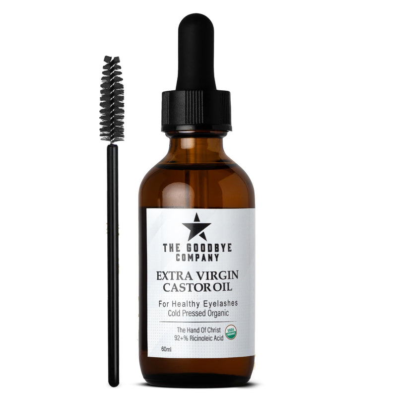 The Goodbye Company Organic Castor Oil – 100% Pure Extra Virgin, Cold-Pressed & Unrefined – Hexane-Free – Nourishing Oil for Healthy Skin, Hair Growth & Eyelashes (250mL)